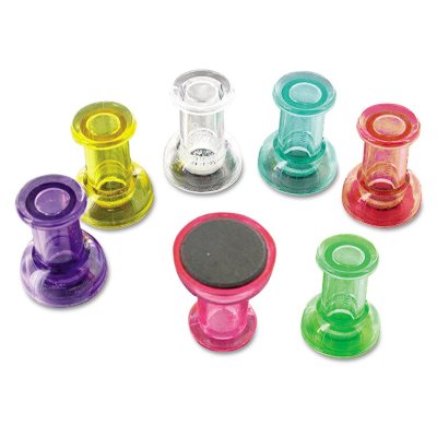 MasterVision - Magnetic Push Pins, Assorted -  6 per Pack