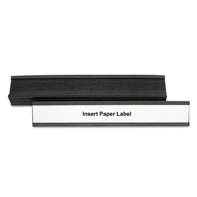 MasterVision - Magnetic Card Holders, 6"W x 1"H, Black - 10/Pack