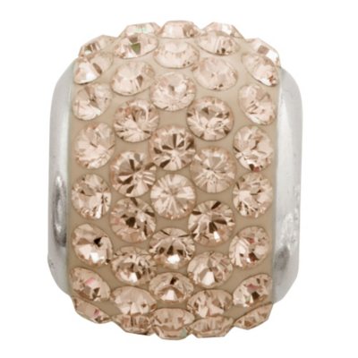 Golden Shadow Genuine Swarovski Crystal Charm Bead in Sterling Silver