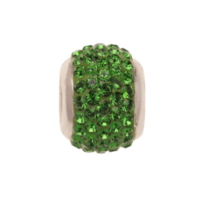 Fern Green Genuine Swarovski Crystal Charm Bead in Sterling Silver