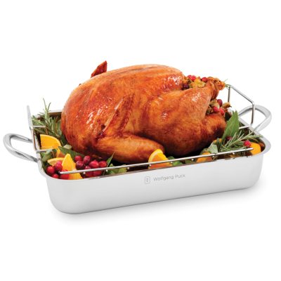 Wolfgang Puck 16.5" Stainless Steel Roaster and Rack