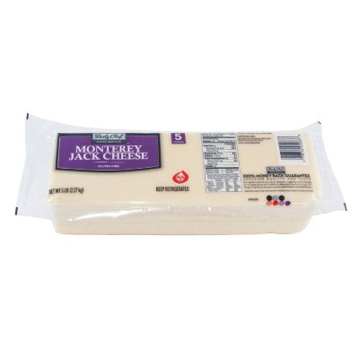 Bakers & Chefs Monterey Jack Chunk - 5 lbs.