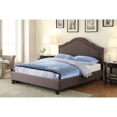 Peyton Camelback Upholstered Bed, Queen