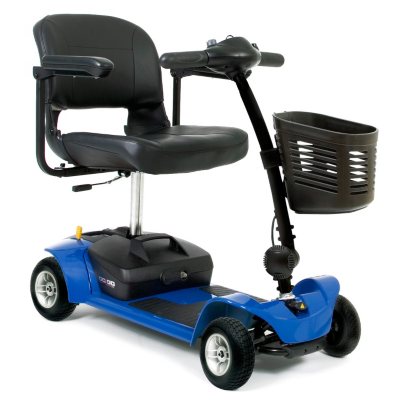 Blue Pride Mobility Go Go Ultra X 4 Wheel Travel Scooter with Bonus Features Includes Rear Basket, Cup Holder and Weather Cover 