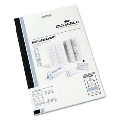 Durable Click-Fold Convex Name Badge Inserts - White - 200 pk.