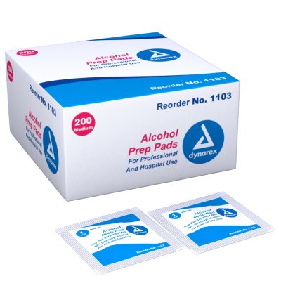 Dynarex Alcohol Prep Pads - 200/Box - Medium