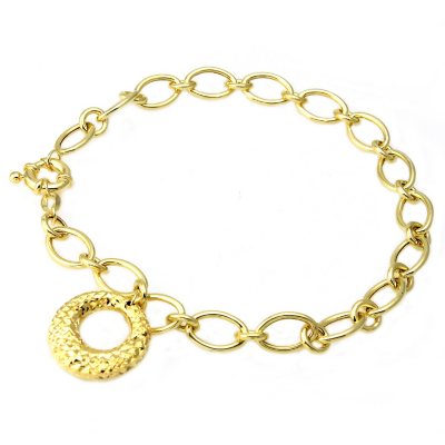 14K Yellow Gold Charm Bracelet - 7.5"