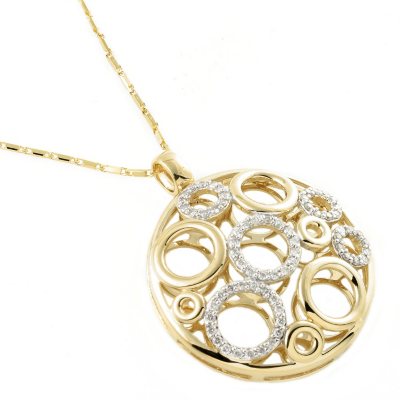 .50 ct. t.w. Diamond Open Circles Medallion Pendant in 14k Yellow Gold (H-I, I1)