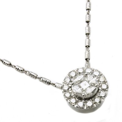 1.00 ct. t.w. Princess and Marquise Diamond Peandant in 14K White Gold (H-I, I1)
