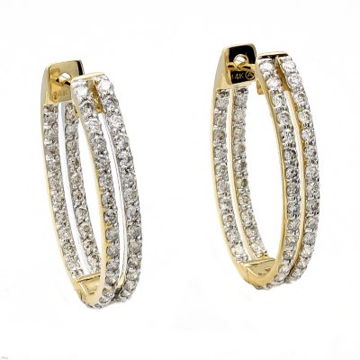 1.25 ct. t.w. Inside-Out Double Hoop Diamond Earring in 14K Yellow Gold (H-I, I1)