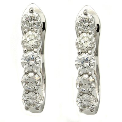2.00 ct. t.w. "J" Hoop Diamond Earrings in 14K White Gold (H-I, I1)