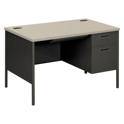 HON - Metro Classic Right Pedestal Desk - Gray Patterned/Charcoal