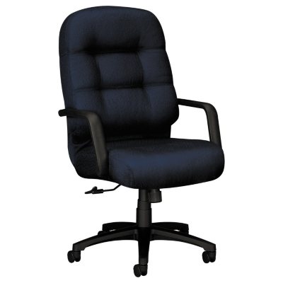 HON - 2090 Pillow- Soft Executive High- Back Swivel/Tilt Chair, Mariner - Black Base