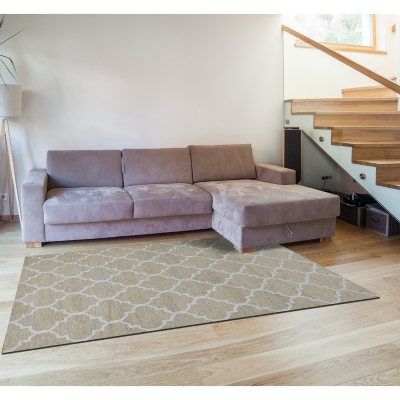 Moroccan Hand-Knotted Plush 6' x 9' Area Rug, Beige Ivory