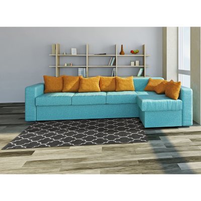 Moroccan Hand-Knotted Plush 6' x 9' Area Rug, Black Ivory