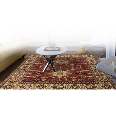 Traditional Hand-Knotted 8' x 12' Area Rug, Multi Color
