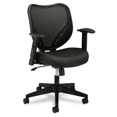 basyx by HON - VL551 Mid- Back Swivel/Tilt Chair, Fabric Seat, Mesh Back - Black