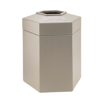 Commercial Zone Hexagon Trash Can - Beige - 45 gal.