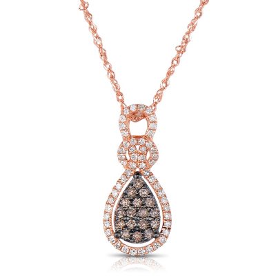 .30 CT. T.W. Round Cut Diamond Pendant in 14K Rose Gold (I, I1)