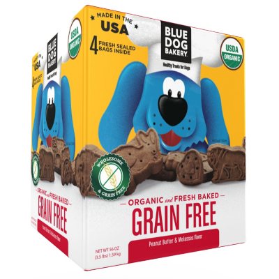 Blue Dog Bakery Organic Fresh Baked Dog Treats, Peanut Butter & Molasses (3.5 Lb.)