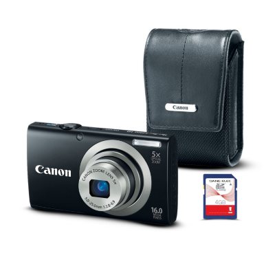 Canon A2300 16MP Digital Camera Bundle with Case and 4GB Card