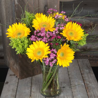 Sunshine Day Bouquet wth Vase