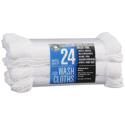 1888 Mills 12 x 12" Hotel Quality Wash Cloths - 24 ct