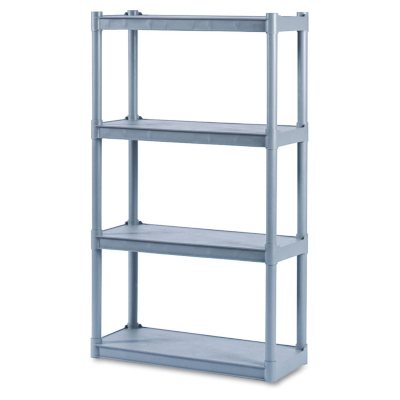 Iceberg - Rough N Ready 4 Shelf Open Storage System, Resin, 32w x 13d x 54h - Charcoal