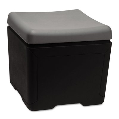 Iceberg - Otto File Ottoman, 18"W - Charcoal/Black