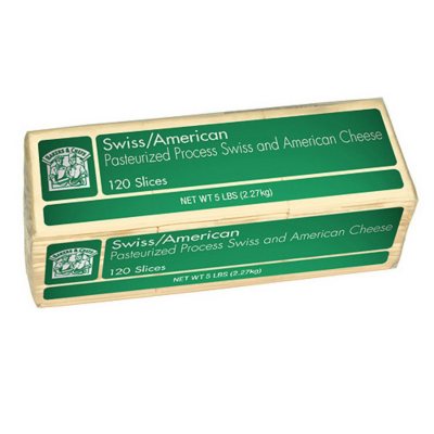 Bakers & Chefs Swiss/American Cheese - 5 lbs.