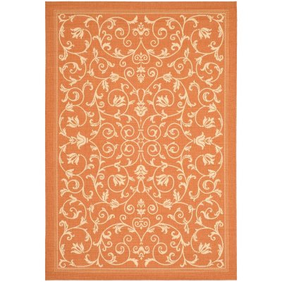 Courtyard Rug - Natural/Terracotta - 4' × 5'7"