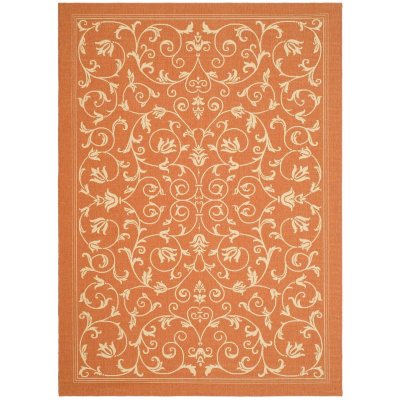 Courtyard Rug - Natural/Terracotta 7'10" × 11' 