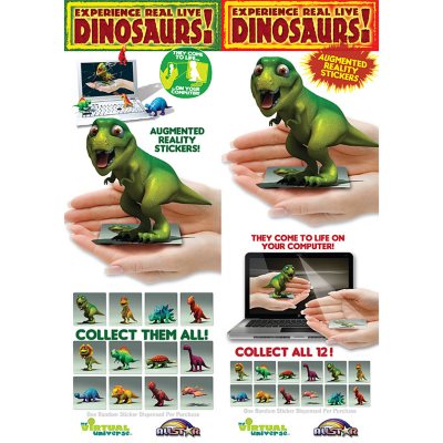3D Dino Augmented Reality Stickers - 2.3" x 2.5" - 12 ct.