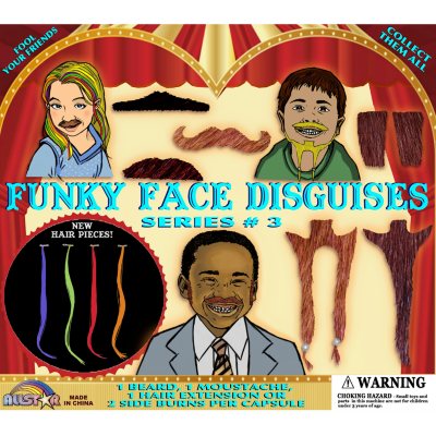 Funky Face Disguises - 2" Capsules - 250 ct.