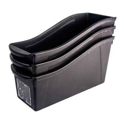 UPC 685442701090 product image for Storex Interlocking Book Bins with Front Pockets, Black, 12pk. | upcitemdb.com