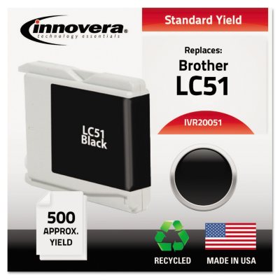 Innovera - 20051 Compatible, Remanufactured, LC51BK Ink, 500 Page Yield - Black