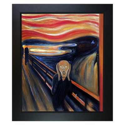 Hand-painted Oil Reproduction of Edvard Munch's <i>The Scream</i>.