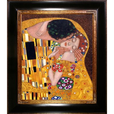 Hand-painted Oil Reproduction of Gustav Klimt's The Kiss.