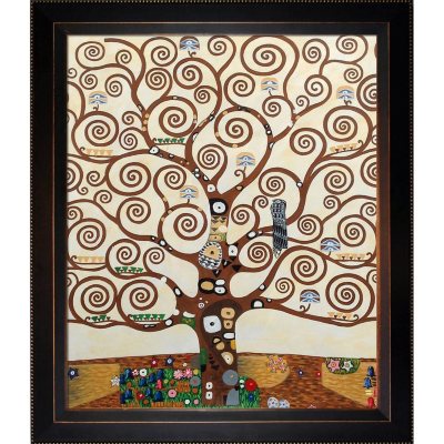 Hand-painted Oil Reproduction of Gustav Klimt's  <i>Tree of Life</i>.