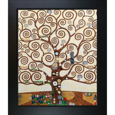 Hand-painted Oil Reproduction of Gustav Klimt's  <i>Tree of Life</i>.