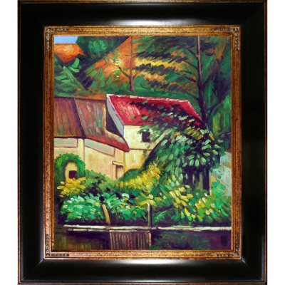 Hand-painted Oil Reproduction of Paul Cezanne's House of Piere La Croix.