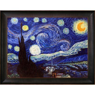 Hand-painted Oil Reproduction of Vincent Van Gogh's Starry Night.
