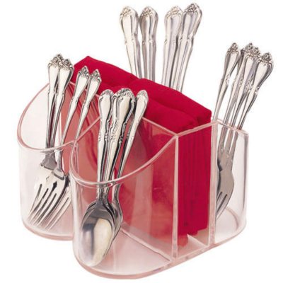 Clear Silverware & Napkin Caddy