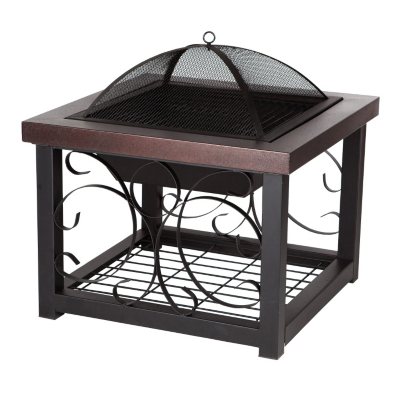 Fire Sense Hammer Tone Bronze Finish Cocktail Table Fire ...