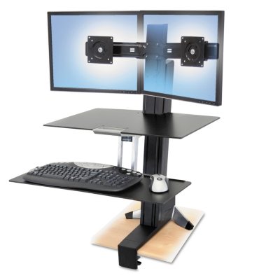 Ergotron WorkFit-S Sit-Stand Workstation with Worksurface (for dual monitors)