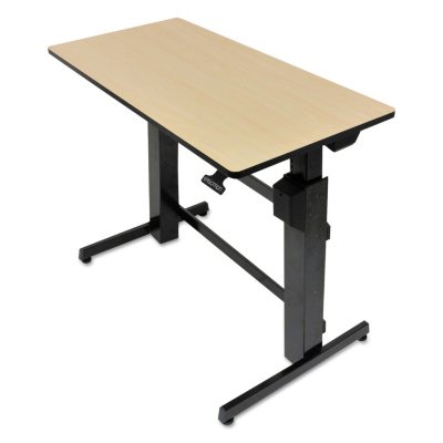 Ergotron WorkFit-D Sit-Stand Desk, Birch/Black 