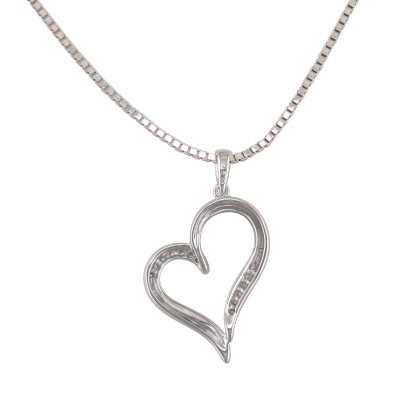 0.10 ct. t.w. Diamond Heart Pendant in Sterling Silver (H-I, I1)