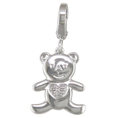 Diamond Accent Charm in Sterling Silver - Bear
