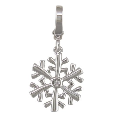 Diamond Accent Charm in Sterling Silver - Snowflake