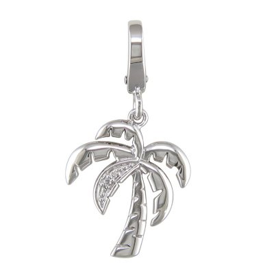 Diamond Accent Charm in Sterling Silver - Palm Tree